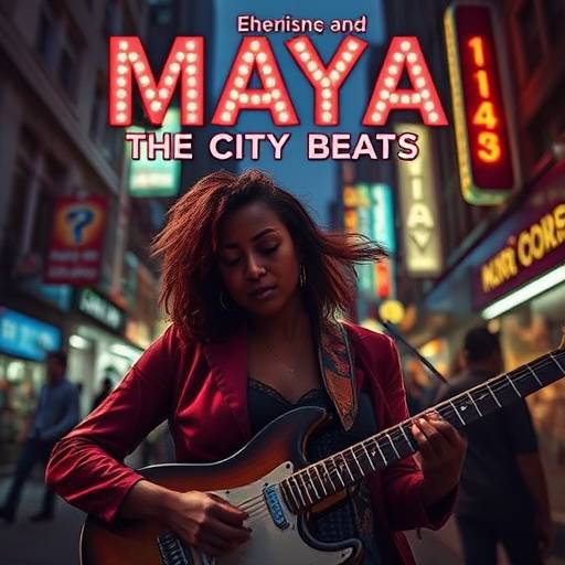 Album cover for 'Urban Rhythms' by Maya & The City Beats